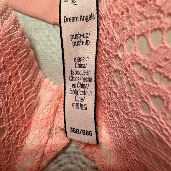 NWOT Pink Lace Women's Victoria Secret Push-Up Bra, Size 38B - Picture 2 of 3